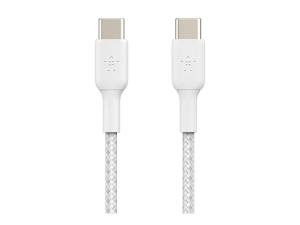 Belkin BOOST CHARGE - Câble USB - 24 pin USB-C (M) pour 24 pin USB-C (M) - USB 2.0 - 3 A - 1 m - USB Power Delivery (60W) - blanc (pack de 2) - CAB004BT1MWH2PK - Câbles USB