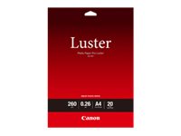 Canon Photo Paper Pro Luster LU-101 - Lustre - 260 micromètres - A4 (210 x 297 mm) - 260 g/m² - 20 feuille(s) papier photo - pour PIXMA PRO-1, PRO-10, PRO-100, TS7450i - 6211B006 - Papier photo