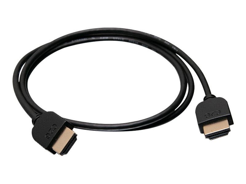 C2G 1ft 4K HDMI Cable - Ultra Flexible Cable with Low Profile Connectors - Câble HDMI - HDMI mâle pour HDMI mâle - 30.5 cm - double blindage - noir - 41361 - Câbles HDMI