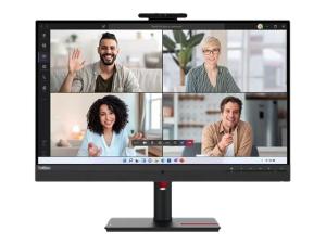 Lenovo ThinkVision T27hv-30 - Écran LED - 27" - 2560 x 1440 QHD - IPS - 300 cd/m² - 1000:1 - 4 ms - HDMI, DisplayPort, USB-C - haut-parleurs - noir corbeau - 63D6UAR3EU - Écrans d'ordinateur