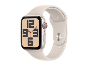 Apple Watch SE (GPS + Cellular) - 2e génération - 44 mm - aluminium droit - montre intelligente avec bande sport - fluoroélastomère - droit - taille du bracelet : M/L - 32 Go - Wi-Fi, LTE, Bluetooth - 4G - 33 g - MRGX3QF/A - Montres intelligentes