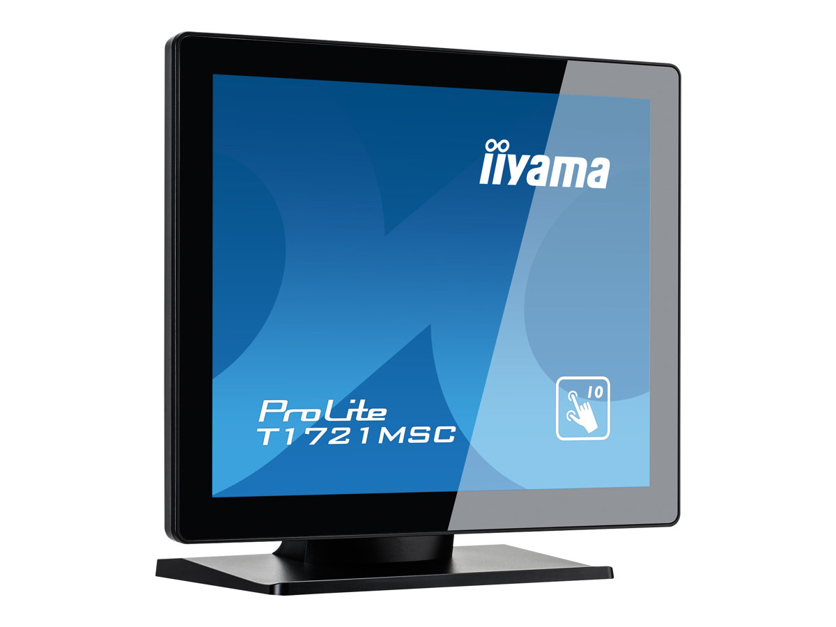 iiyama ProLite T1721MSC-B1 - Écran LED - 17" - écran tactile - 1280 x 1024 @ 75 Hz - TN - 250 cd/m² - 1000:1 - 5 ms - DVI-D, VGA - haut-parleurs - noir - T1721MSC-B1 - Écrans d'ordinateur