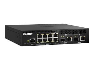 QNAP QSW-M2108R-2C - Commutateur - Géré - 8 x 2.5GBase-T + 2 x combo 10 Gigabit SFP+/RJ-45 - de bureau, Montable sur rack - QSW-M2108R-2C - Concentrateurs et commutateurs gigabit