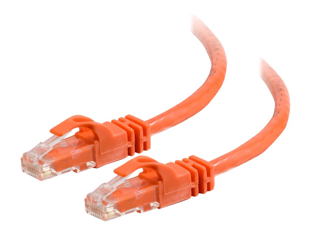 C2G Cat6 Booted Unshielded (UTP) Network Patch Cable - Cordon de raccordement - RJ-45 (M) pour RJ-45 (M) - 1 m - UTP - CAT 6 - moulé, sans crochet, bloqué - orange - 83574 - Câbles à paire torsadée