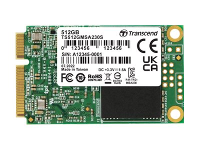 Transcend MSA230S - SSD - 512 Go - interne - mSATA - SATA 6Gb/s - TS512GMSA230S - Disques SSD