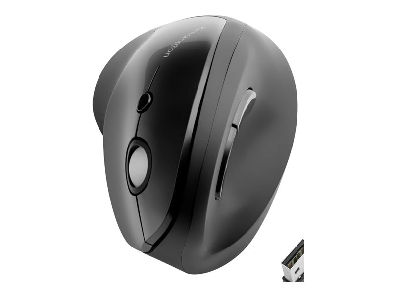 Kensington Pro Fit Ergo Vertical Wireless Mouse - Souris verticale - ergonomique - pour droitiers - 6 boutons - sans fil - 2.4 GHz - récepteur sans fil USB - noir - K75501EU - Souris