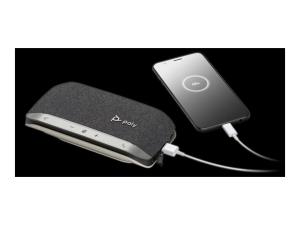 Poly Sync 20+ - Haut-parleur intelligent - Bluetooth - sans fil, filaire - USB-C - noir, argent - 772D1AA - Speakerphones