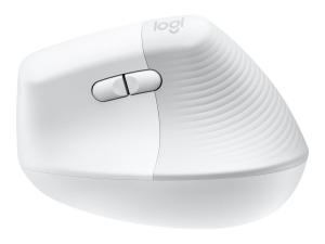 Logitech Lift for Mac - Souris verticale - ergonomique - optique - 6 boutons - sans fil - Bluetooth - récepteur USB Logitech Logi Bolt - blanc cassé - pour Apple MacBook - 910-006477 - Souris