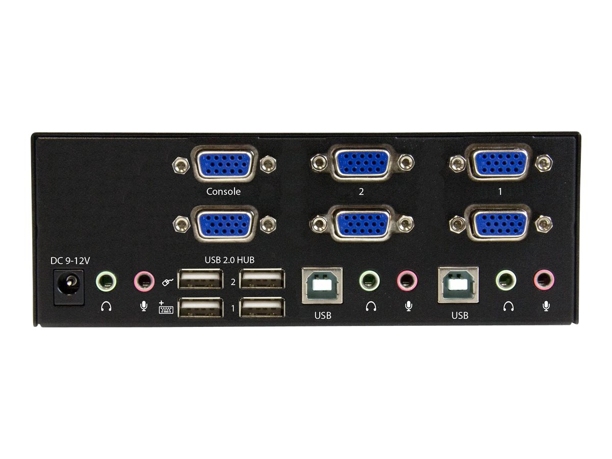 StarTech.com Switch KVM USB double VGA à 2 ports - Commutateur écran clavier souris avec hub USB 2.0 à 2 ports et audio - Commutateur écran-clavier-souris/audio/USB - 2 x KVM / audio / USB - 1 utilisateur local - de bureau - pour P/N: SVA12M2NEUA, SVA12M5NA - SV231DVGAU2A - Commutateurs KVM