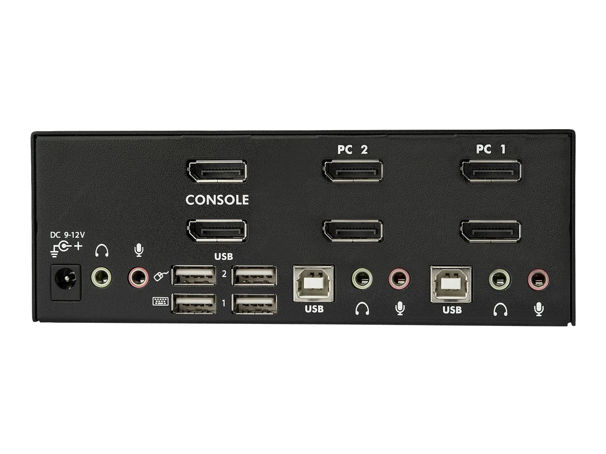 StarTech.com Switch KVM DisplayPort double affichage à 2 ports - 4K 60 Hz (SV231DPDDUA2) - Commutateur écran-clavier-souris/audio/USB - 2 x KVM / audio / USB - 1 utilisateur local - de bureau - CA 120/230 V / CC 12 V - pour P/N: SVA12M2NEUA, SVA12M5NA - SV231DPDDUA2 - Commutateurs KVM