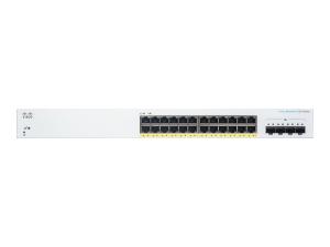 Cisco Business 220 Series CBS220-24FP-4X - Commutateur - intelligent - 24 x 10/100/1000 (PoE+) + 4 x SFP+ 10 Go (liaison montante) - Montable sur rack - PoE+ (382 W) - CBS220-24FP-4X-EU - Concentrateurs et commutateurs gigabit