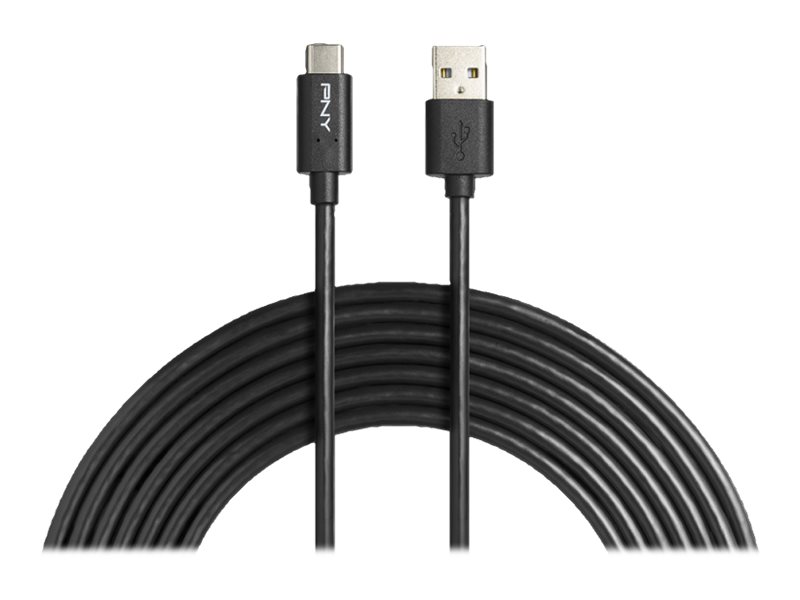 PNY - Câble USB - USB type A (M) pour 24 pin USB-C (M) - USB 2.0 - 3 m - noir - C-UA-TC-K20-10 - Câbles USB