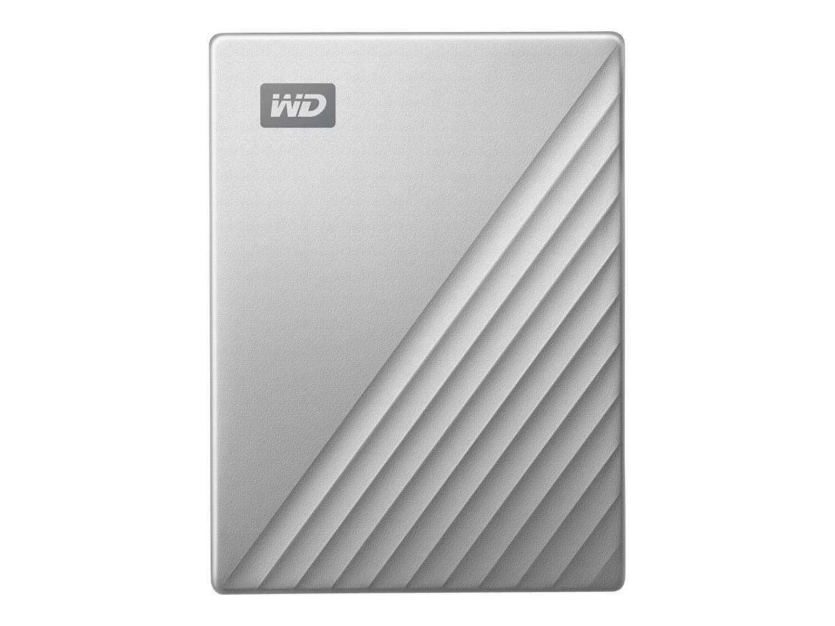 WD My Passport Ultra for Mac WDBPMV0050BSL - Disque dur - chiffré - 5 To - externe (portable) - USB 3.1 (USB-C connecteur) - AES 256 bits - argent - WDBPMV0050BSL-WESN - Disques durs externes