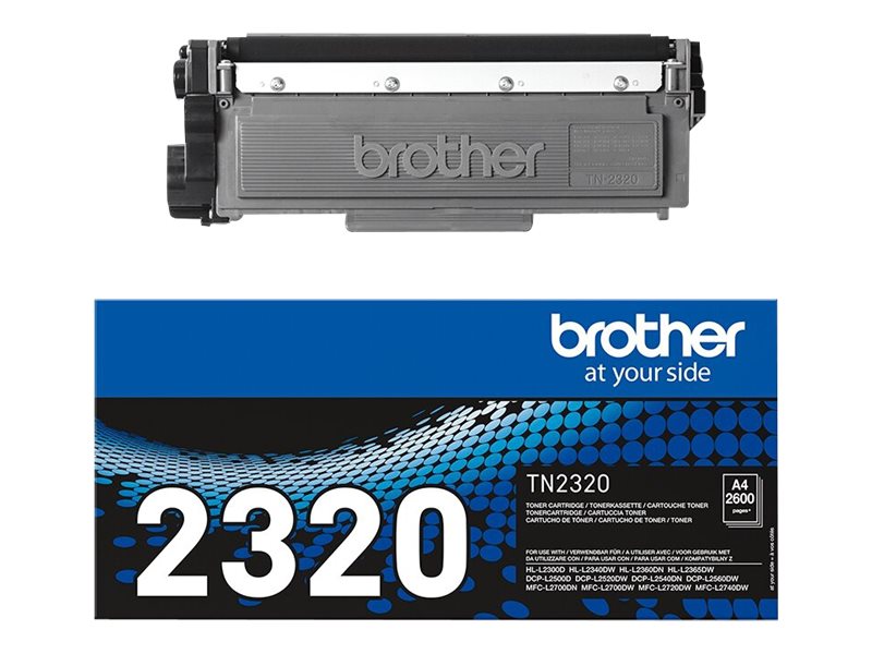 Brother TN2320 - Noir - original - cartouche de toner - pour Brother DCP-L2500, L2520, L2560, HL-L2300, L2340, L2360, L2365, MFC-L2700, L2720, L2740 - TN2320 - Cartouches de toner