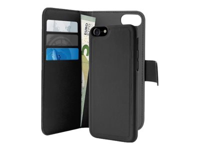 Puro 2in1 - Étui à rabat pour téléphone portable - cuir écologique - noir - pour Apple iPhone 6, 6s, 7, 8 - PUROFOLIOMAGNIP7B - Coques et étuis pour téléphone portable