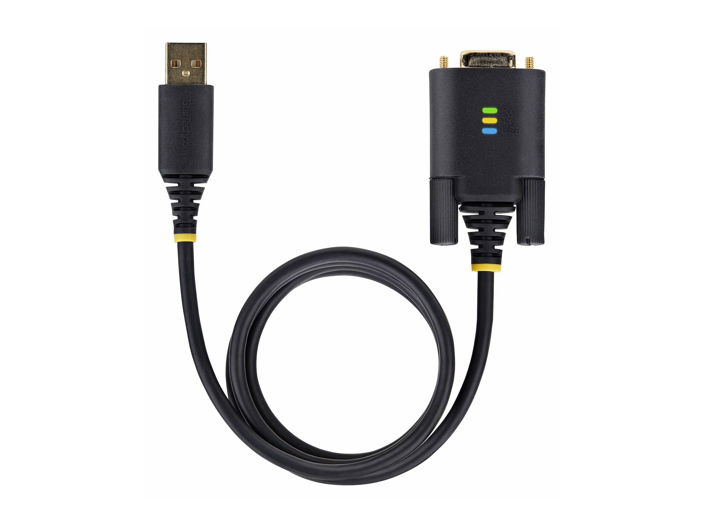 StarTech.com 6.6ft/2m USB to Null Modem Serial Adapter Cable, FTDI, RS232 - Câble USB / série - USB (M) pour DB-9 (M) - 2 m - noir - 1P6FFCN-USB-SERIAL - Câbles USB