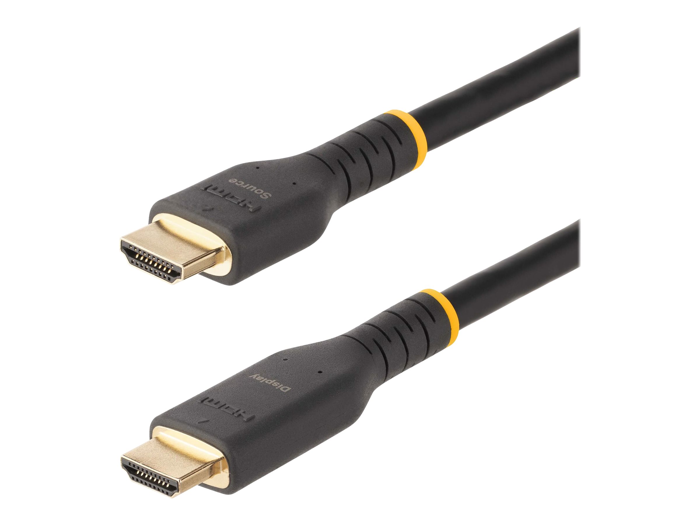 StarTech.com Câble HDMI Actif de 10m - HDMI 2.0 4K 60Hz UHD - Robuste - High speed - câble HDMI avec Ethernet - HDMI mâle pour HDMI mâle - 10 m - noir - RH2A-10M-HDMI-CABLE - Câbles spéciaux