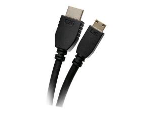 C2G 6ft 4K HDMI to Mini HDMI Cable with Ethernet - 60 Hz - M/M - Câble HDMI avec Ethernet - 19 pin mini HDMI Type C mâle pour HDMI mâle - 1.83 m - blindé - noir - 50619 - Accessoires pour systèmes audio domestiques