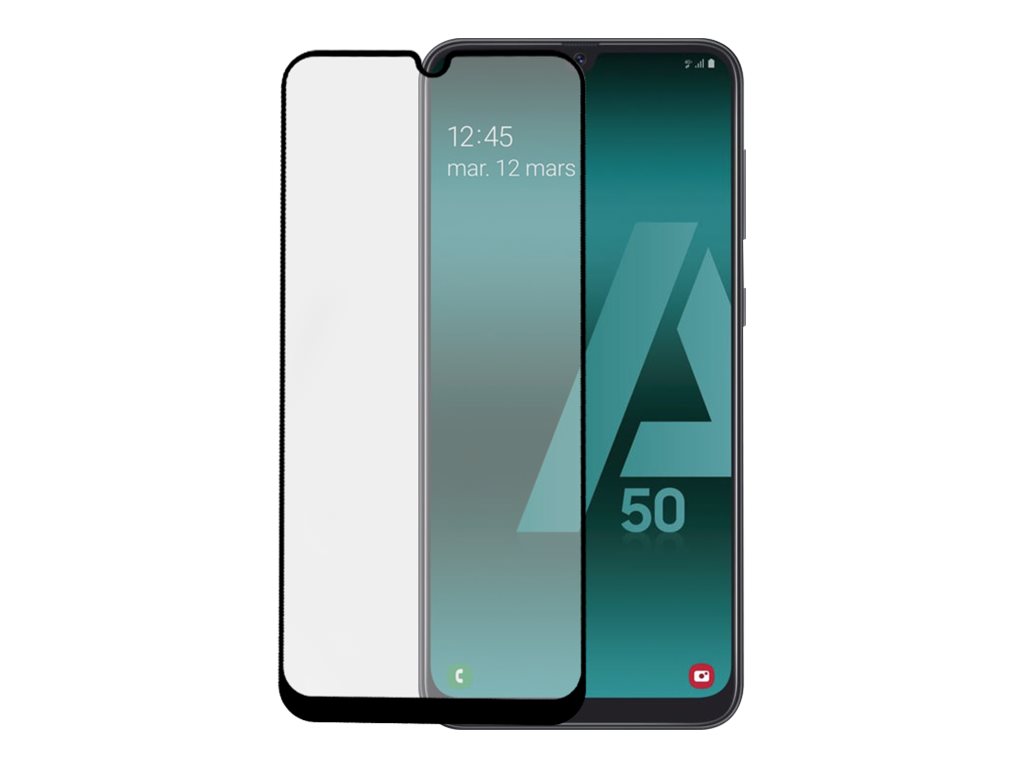 BIGBEN Connected - Protection d'écran pour téléphone portable - verre - couleur de cadre noir - pour Samsung Galaxy A50 - PEGLASSA50 - Accessoires pour téléphone portable