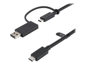 StarTech.com Câble USB-C avec Adaptateur USB-A 1m - Câble Hybride 2-en-1 USB C avec USB-A - USB-C vers USB-C (10Gbps/100W PD) - USB-A vers USB-C (5Gbps) - Idéal pour Dock Hybride (USBCCADP) - Câble USB - 24 pin USB-C (M) pour 24 pin USB-C (M) - 1 m - Alimentation USB (100 W) - pour P/N: DKM30CHDPD, DKM30CHDPDUE - USBCCADP - Câbles USB