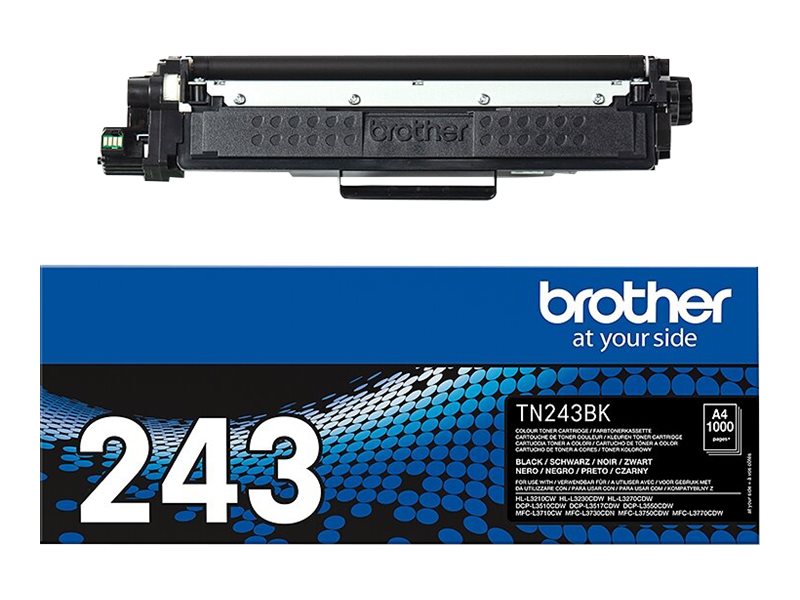 Brother TN243BK - Noir - original - cartouche de toner - pour Brother DCP-L3510, L3517, L3550, HL-L3210, L3230, L3270, MFC-L3710, L3730, L3750, L3770 - TN243BK - Cartouches de toner Brother