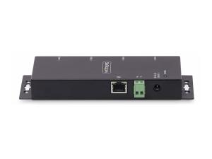 StarTech.com Adaptateur Série vers Ethernet à 4 Ports, LAN vers RS232 DB9 - Serveur de périphérique - 4 ports - 100Mb LAN, RS-232 - montable mur/rail DIN - Conformité TAA - pour P/N: AT925FM, GC9SF, SCNM9FF, SCNM9FM - I43-SERIAL-ETHERNET - Périphériques réseau spécialisés