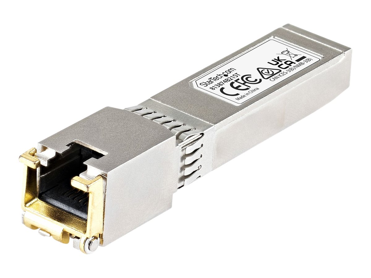 StarTech.com Module SFP+ RJ45 compatible HP 813874-B21 - Adaptateur SFP / Mini GBIC en cuivre 10GBASE-T jusqu'à 30 m - Garantie à vie - Module transmetteur SFP+ (équivalent à : HP 813874-B21) - 10GbE - 10GBase-T - RJ-45 - jusqu'à 30 m - 813874B21ST - Transmetteursencuivre