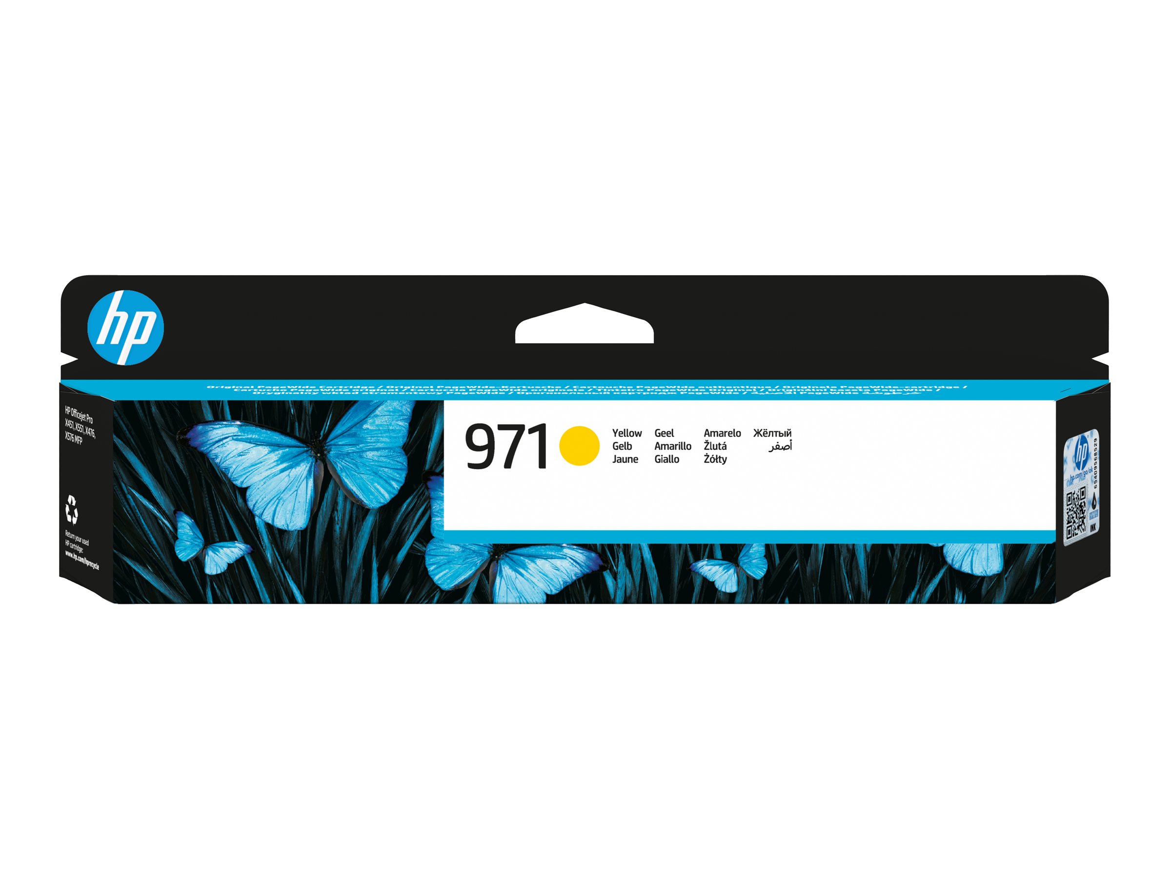 HP 971 - Jaune - original - cartouche d'encre - pour Officejet Pro X451dn, X451dw, X476dn MFP, X476dw MFP, X551dw, X576dw MFP - CN624AE - Cartouches d'imprimante