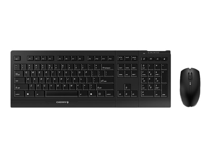 CHERRY B.UNLIMITED 3.0 - Ensemble clavier et souris - sans fil - 2.4 GHz - Anglais - commutateur : CHERRY SX - noir - JD-0410EU-2 - Ensembles clavier et souris