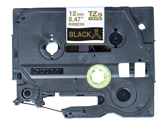 Brother TZe-R334 - Satin - or sur noir - Rouleau (1,2 cm x 4 m) 1 cassette(s) bande de ruban - pour P/N: PTD215e - TZeR334 - Papier pour rouleau