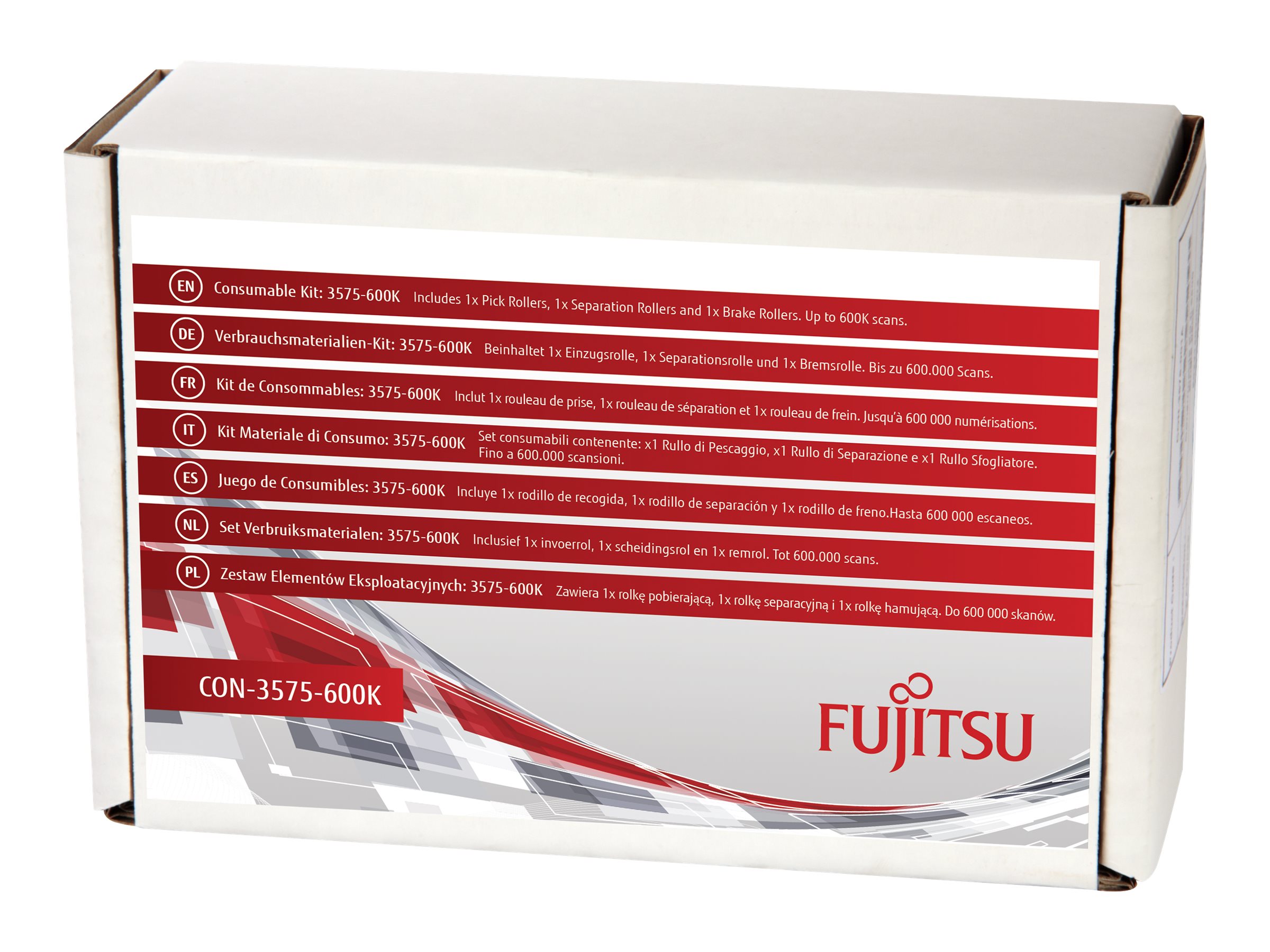 Fujitsu Consumable Kit: 3575-600K - Kit de consommables pour scanner - pour fi-6400, 6800 - CON-3575-600K - Accessoires pour scanner