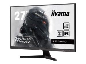 iiyama G-MASTER Black Hawk G2745QSU-B2 - Écran LED - jeux - 27" - 2560 x 1440 WQHD @ 100 Hz - IPS - 300 cd/m² - 1300:1 - 1 ms - HDMI, DisplayPort - haut-parleurs - noir, mat - G2745QSU-B2 - Écrans d'ordinateur