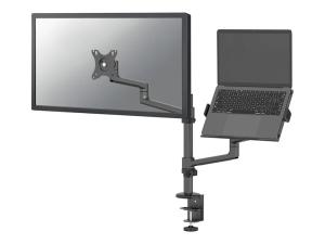 Neomounts DS20-425BL2 - Kit de montage (fixation par pince pour bureau, adaptateur VESA, plateau pour ordinateur portable, passe-fil de bureau, bras pour moniteur, bras de plateau d'ordinateur portable) - bras réglable en mouvement complet - pour écran LCD / ordinateur portable - acier - noir - Taille d'écran : 17"-27" (LCD display) / 11.6"-17.3" (notebook) - DS20-425BL2 - Accessoires pour ordinateur portable et tablette
