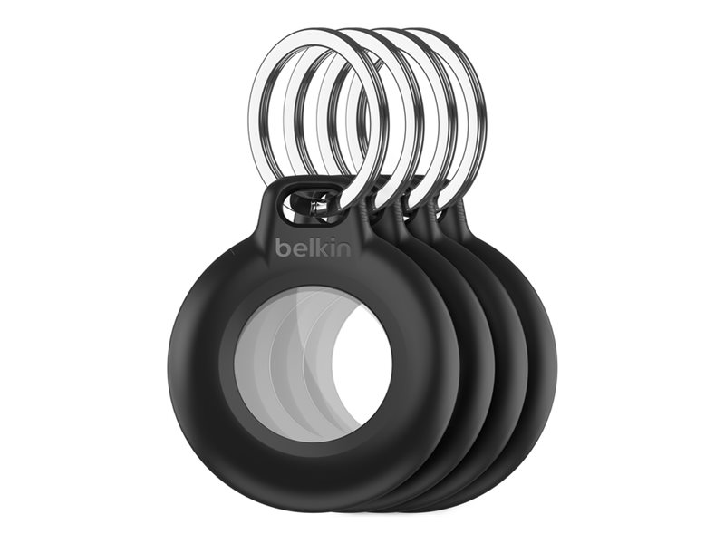 Belkin - Étui pour airtag - porte-clés - plastique - noir (pack de 4) - pour Apple AirTag - MSC015BTBK - Sacs multi-usages