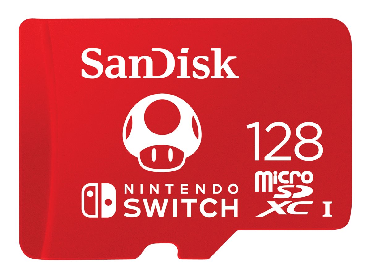 SanDisk - Carte mémoire flash - 128 Go - UHS-I U3 - microSDXC UHS-I - pour Nintendo Switch - SDSQXAO-128G-GNCZN - Cartes flash