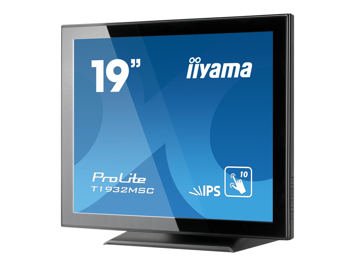 iiyama ProLite T1932MSC-B5AG - Écran LED - 19" - écran tactile - 1280 x 1024 @ 75 Hz - IPS - 250 cd/m² - 1000:1 - 14 ms - HDMI, VGA, DisplayPort - haut-parleurs - noir - T1932MSC-B5AG - Écrans d'ordinateur