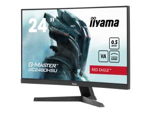 iiyama G-MASTER Red Eagle GC2480HSU-B1 - Écran LED - jeux - incurvé - 24" (23.6" visualisable) - 1920 x 1080 Full HD (1080p) @ 180 Hz - VA - 300 cd/m² - 3000:1 - 0.5 ms - 2xHDMI, DisplayPort - haut-parleurs - noir, mat - GC2480HSU-B1 - Écrans d'ordinateur