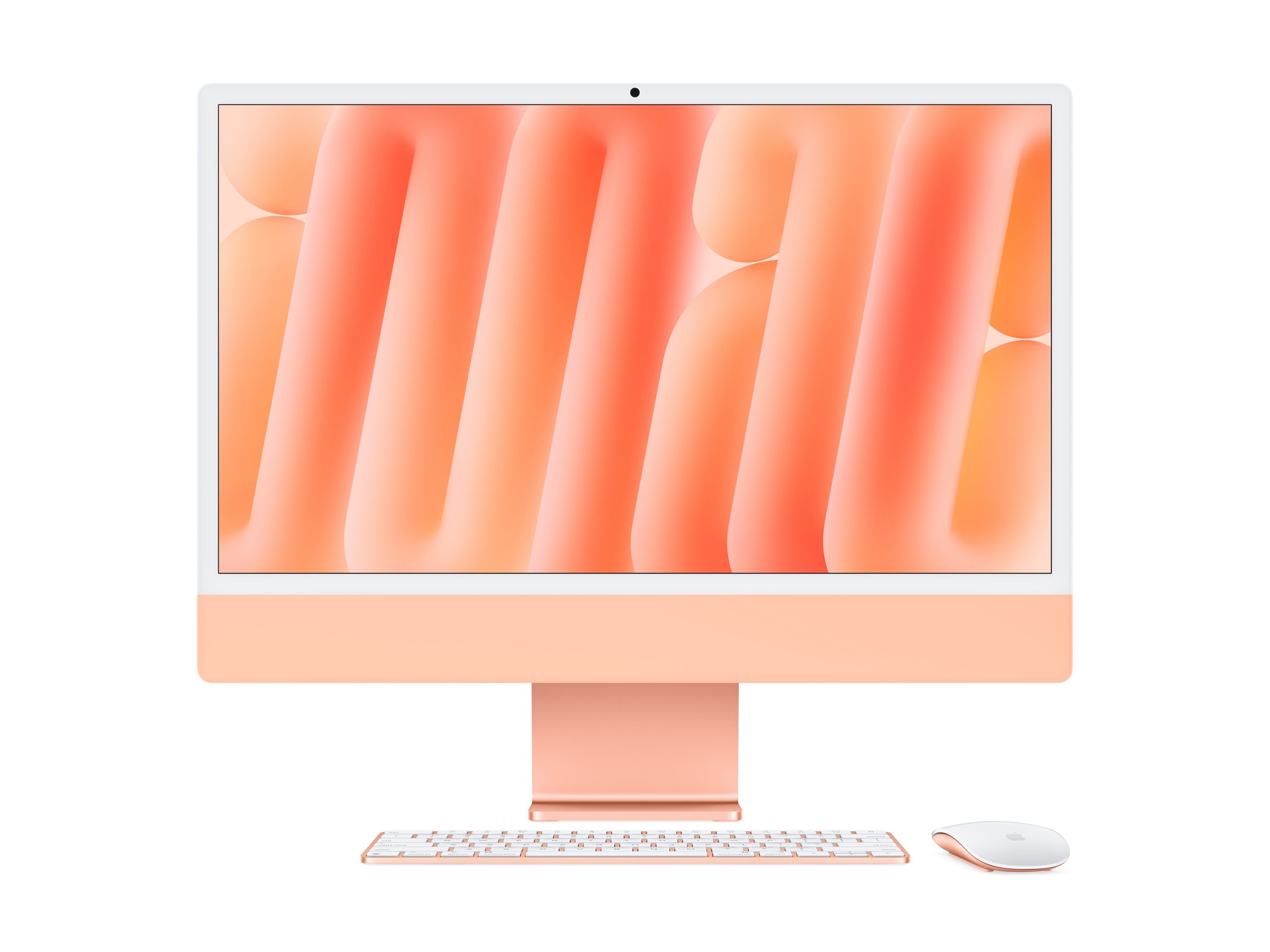 Apple iMac with 4.5K Retina display - Tout-en-un M4 jusqu'à - RAM 16 Go - SSD 256 Go - Apple M4 8-core - IEEE 802.11ax (Wi-Fi 6E), Bluetooth 5.3 - macOS Sequoia 15.0 - moniteur : LED 24" 4480 x 2520 (4.5K) - clavier : US - orange - Z1E8 - Ordinateurs de bureau