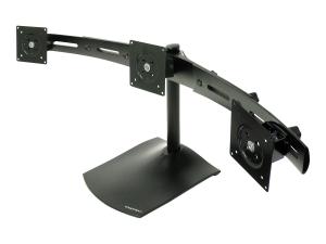 Ergotron DS100 Triple-Monitor Desk Stand - Pied - pour 3 écrans LCD - aluminium, acier - noir - Taille d'écran : jusqu'à 21 pouces - montrable sur bureau - 33-323-200 - Accessoires pour écran