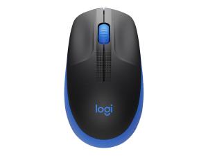 Logitech M190 - Souris - optique - 3 boutons - sans fil - récepteur sans fil USB - bleu - 910-005907 - Souris