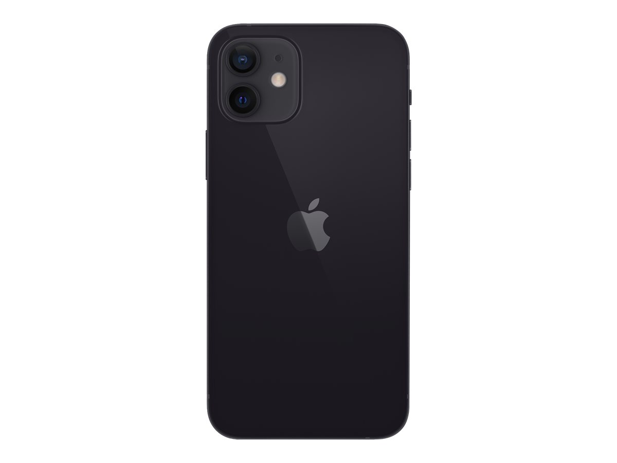 Apple iPhone 12 - 5G smartphone - double SIM / Mémoire interne 64 Go - écran OEL - 6.1" - 2532 x 1170 pixels - 2x caméras arrière 12 MP, 12 MP - front camera 12 MP - noir - MGJ53ZD/A - iPhone
