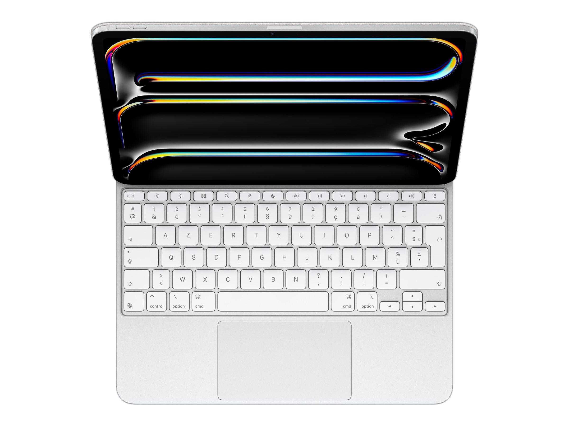 Apple Magic Keyboard - Clavier et étui - avec trackpad - rétroéclairé - Apple Smart connector - AZERTY - Français - blanc - MWR43F/A - Claviers