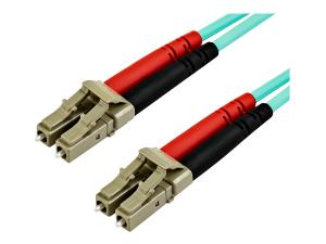 StarTech.com 15 m OM4 LC to LC Multimode Duplex Fiber Optic Patch Cable- Aqua - 50/125 - Fiber Optic Cable - 40/100Gb - LSZH (450FBLCLC15) - Cordon de raccordement - LC multi-mode (M) pour LC multi-mode (M) - 15 m - fibre optique - duplex - 50 / 125 microns - OM4 - turquoise - 450FBLCLC15 - Câblesenfibres