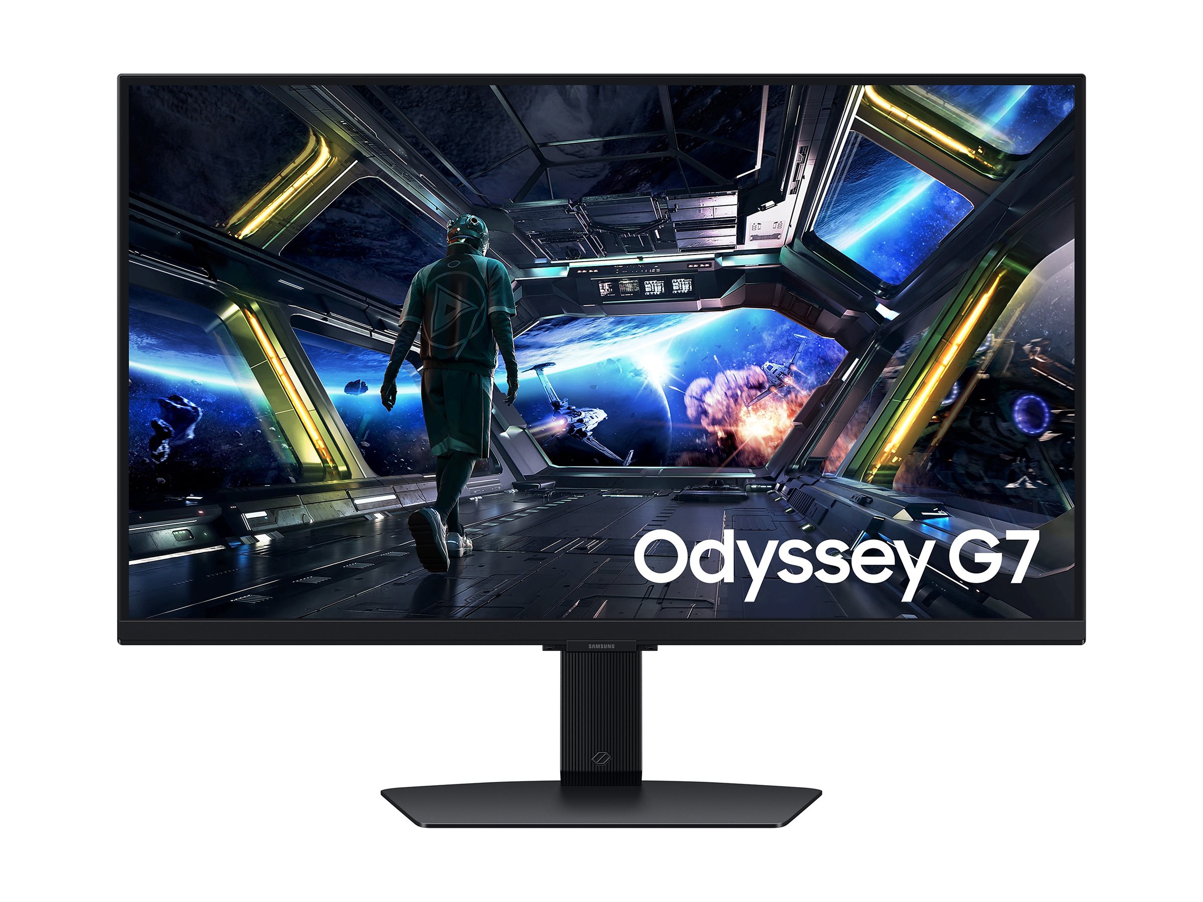 Samsung Odyssey G7 S27DG702EU - G70D Series - écran LED - Intelligent - jeux - 27" - 3840 x 2160 4K UHD (2160p) @ 144 Hz - Fast IPS - 350 cd/m² - 1000:1 - DisplayHDR 400 - 1 ms - 2xHDMI, DisplayPort - haut-parleurs - noir - LS27DG702EUXEN - Écrans d'ordinateur