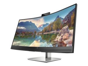 HP E34m G4 Conferencing Monitor - E-Series - écran LED - incurvé - 34" - 3440 x 1440 WQHD @ 75 Hz - VA - 400 cd/m² - 3000:1 - 5 ms - HDMI, DisplayPort, USB-C - haut-parleurs - argent (support), tête noire - 40Z26AA#ABB - Écrans d'ordinateur