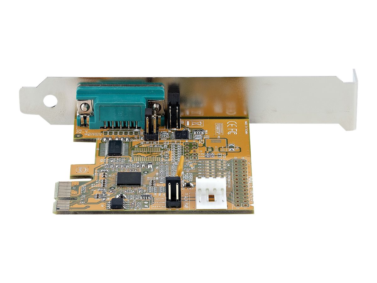 StarTech.com PCI Express Serial Card, PCIe to RS232 (DB9) Serial Interface Card, PC Serial Card with 16C1050 UART, Standard or Low Profile Brackets, COM Retention, For Windows & Linux - PCIe to DB9 Card (11050-PC-SERIAL-CARD) - Adaptateur série - PCIe 2.0 profil bas - RS-232 x 1 - jaune - 11050-PC-SERIAL-CARD - Adaptateurs réseau PCI-e