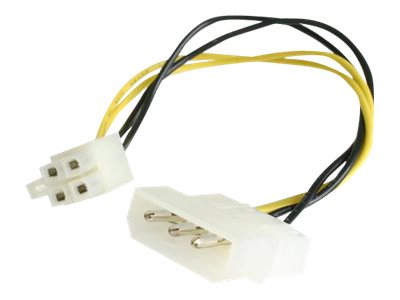 StarTech.com Adaptateur Molex 15,2cm vers P4/ATX, Câble Molex LP4 vers P4 - Adaptateur secteur - alimentation interne 4 pin (5 V) (F) pour ATX12V 4 broches (M) - 15.2 cm - LP4P4ADAP - Câbles d'alimentation