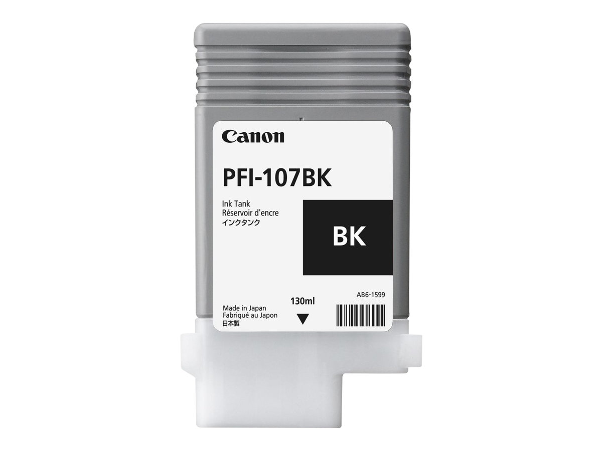 Canon PFI-107 BK - 130 ml - photo noire - original - réservoir d'encre - pour imagePROGRAF iPF670, iPF680, iPF685, iPF770, iPF780, iPF785 - 6705B001AA - Cartouches d'encre Canon