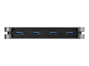 StarTech.com Hub USB 3.0 à 4 Ports - USB-A vers 4x USB-A - Mini Hub USB 3.1 Gen 1 Type-A SuperSpeed 5Gbps - Alimenté par Bus - Concentrateur USB avec Câble 28cm et Gestion des Câbles (HB30AM4AB) - Concentrateur (hub) - 4 x USB 3.2 Gen 1 - de bureau - HB30AM4AB - Concentrateurs USB