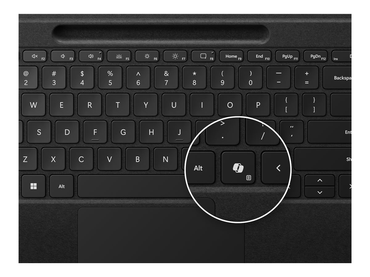 Microsoft Surface Pro Flex Keyboard - Clavier - avec pavé tactile, accéléromètre, plateau de rangement et de chargement du Surface Slim Pen 2 - rétroéclairé - sans fil - Bluetooth LE - AZERTY - Français - noir - ZRA-00005 - Claviers